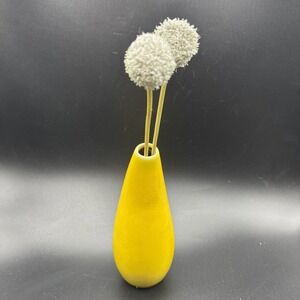 Jars France Bud Vase Ceramistas Yellow Handmade Ceramic Teardrop Rare Find‎